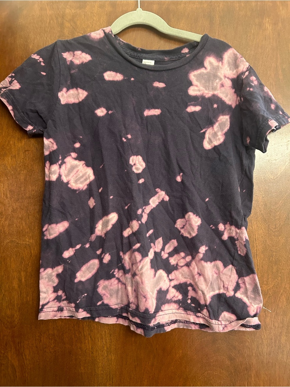 American Apparel Black and Pink Bleach-Effect Short Sleeve Tee - Kids